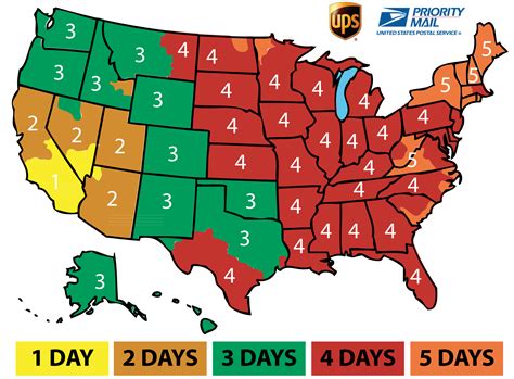 usps ground shipping map.